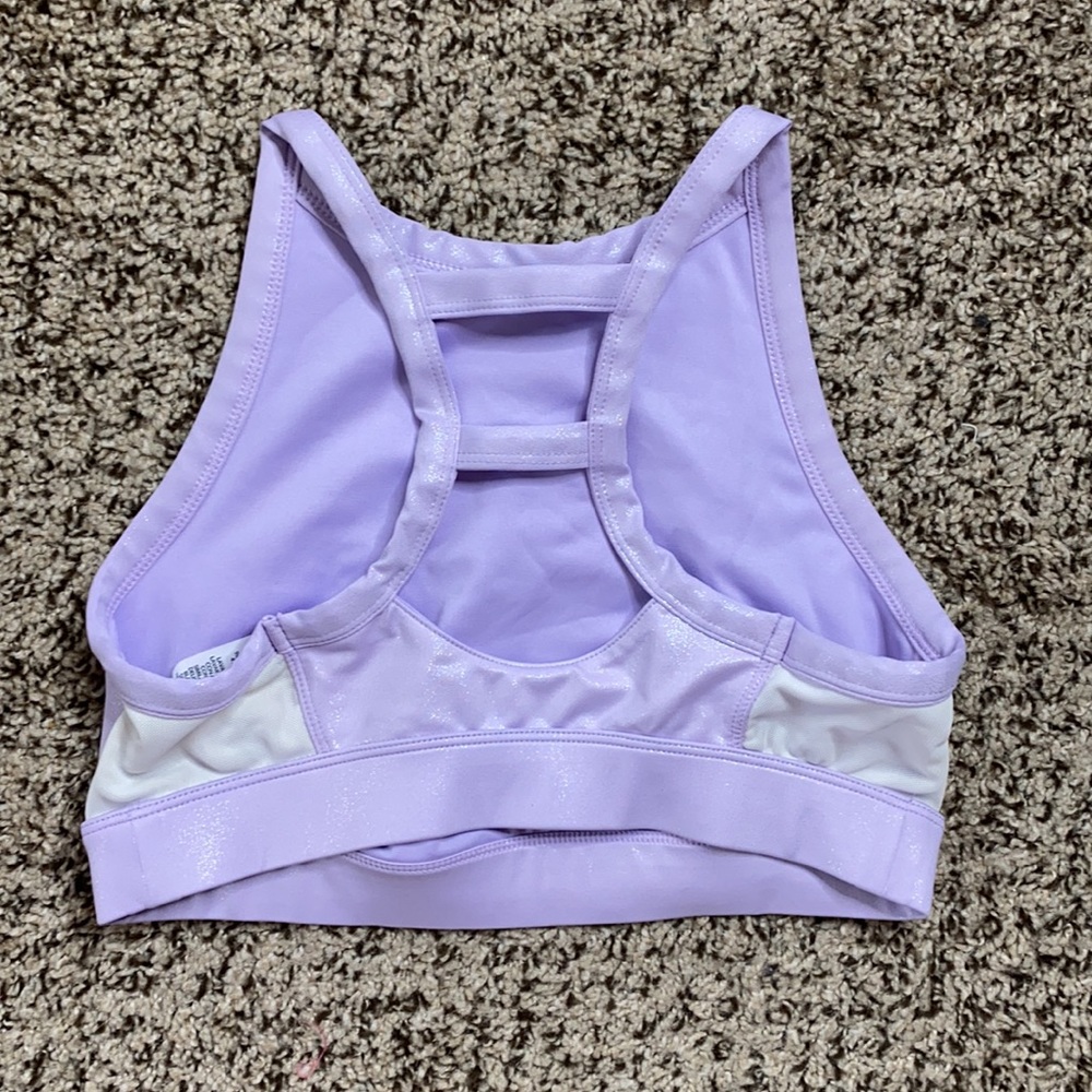 NWOT JOYLAB athletic halter crop top shiny purple size (S)